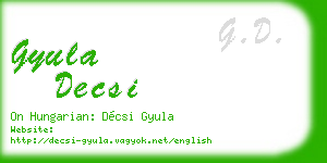 gyula decsi business card