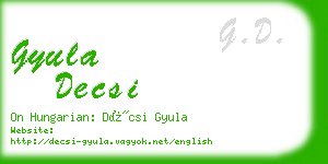 gyula decsi business card